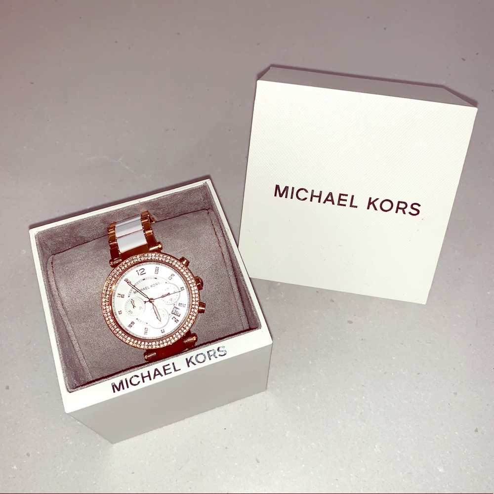 Michael Kors Rose Gold Chronograph Glitz Watch